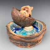 Small Pond with Houseboat