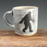 Sasquatch Mug/ Stenciled image, Slip, Glaze