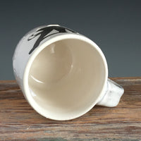 Sloth Mug/ Stenciled image, Slip, Glaze