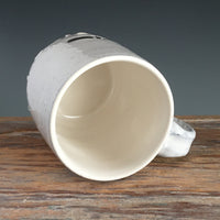 Platypus Mug/ Stenciled image, Slip, Glaze